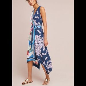 Anthro Maeve Botanica Midi Floral Faux Wrap